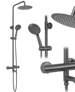 Sprchy a sprchové panely REA - Sprchová sada s termostatom LUNGO Titan REA-P6386