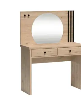 Zrkadlá KONDELA Koli C-21 zrkadlo na stenu dub artisan / čierna