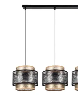 Svietidlá  Luster na lanku GABI 3xE27/60W/230V zlatá/čierna 0845