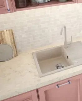 Kuchynské drezy DEANTE DEANTE - Leda beige - Granitový drez s odkvapkávačom ZRD_5113