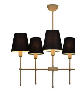 Svietidlá  Luster na tyči MADELA 5xE14/40W/230V čierna/béžová 0479