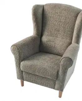 Kreslá KONDELA Charlot kreslo (ušiak) sivobéžová taupe / buk