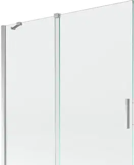 Sprchové dvere MEXEN/S - Velar Dvojkrídlová posuvná vaňová zástena 140 x 150, transparent, chróm 896-140-000-01-01