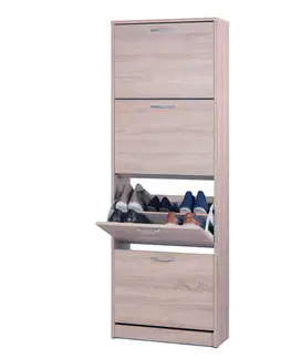 Nábytok do chodby Botník LINZ 4 výklopy dub