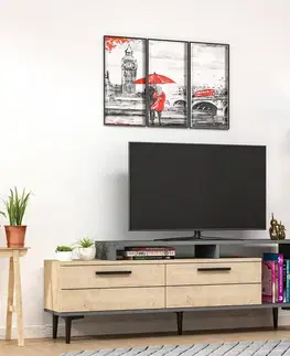TV stolíky ORIN TV stolík na nožičkách, dub / antracit