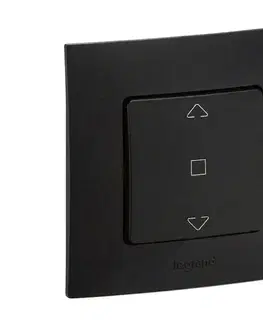 Predlžovacie káble Legrand - Ovládač žalúzií s rámikom NILOE čierna LR0012+LR0010