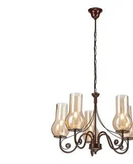 Svietidlá BRILAGI - LED Luster na reťazi COTTAGE 5xE14/40W/230V hnedá BG1514+5xBG2273
