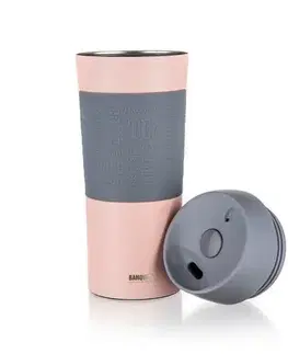 Termosky a termohrnčeky Banquet Hrnček cestovný dvojstenný MATTY 400 ml, ružová