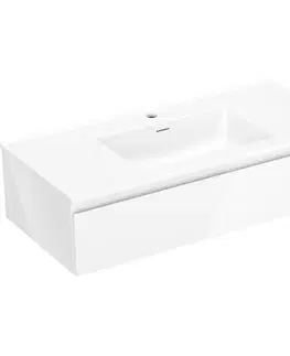 Kúpeľňový nábytok MEXEN/S - Orio kúpeľňová skrinka 100 cm s umývadlom Otis, 1 šuplík, biela lesk 91A10-10023-1-BF00-W18M00