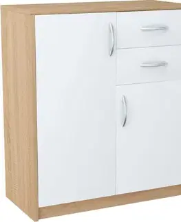 Komody a skrinky ANES komoda 2D2S, dub sonoma/biela