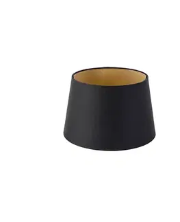 Tienidlo na lampu Čierny tienidlo z bavlny so zlatým vnútrom 25/20/16