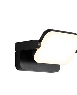 Vonkajšie nástenné svietidlá Vonkajšia nástenná lampa čierna vrátane LED nastaviteľná - Kamile