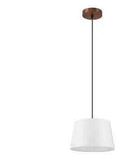 Svietidlá  Luster na lanku AIDA 1xE27/60W/230V pr. 25 cm dub/orech/biela LM-1.98/DĄB ORZECH/250