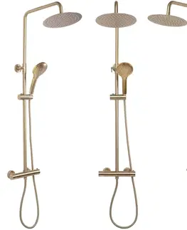 Kúpeľňové batérie REA REA - Sprchový set s termostatickou batériou 150mm VINCENT zlatá kartáčovaná REA-P6602