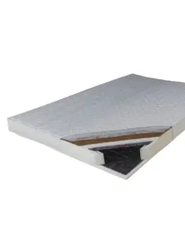 Matrace KONDELA Kokos Medium pružinový matrac 140x200 cm pružiny / plsť / PUR / latex-kokos doska / látka