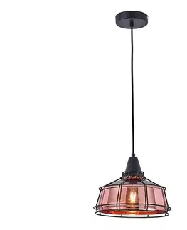 Svietidlá  111007 - Luster na lanku FACTORY 1xE27/11W/230V rose gold/čierna 111007