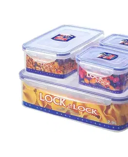 Potravinové dózy UTC SADA 4× potravinových dóz LOCK 0,47/1/3,9 l modrá/priehľadná HPL834SA