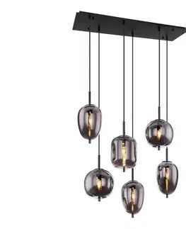Svietidlá Globo 15345-6 - Luster na lanku BLACKY 6xE14/40W/230V čierna 15345-6