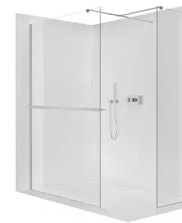Držadlá k vani CERANO - Sprchová zástěna Walk-in Onyx T L/P - 10 mm - hranatá vzpěra + polička/držák na ručníky - chrom, transparentní sklo - 160x160x200  CER-8050BD9846