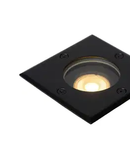 Záhradné lampy Lucide 11800/01/30- Vonkajšie zápustné svietidlo BILTIN 1xGU10/35W/230V IP67 čierna 11800/01/30