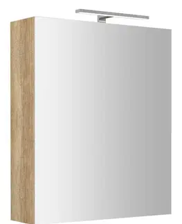Kúpeľňový nábytok SAPHO - RIWA galérka s LED osvetlením, 60x70x17cm, dub Alabama RIW060-0022