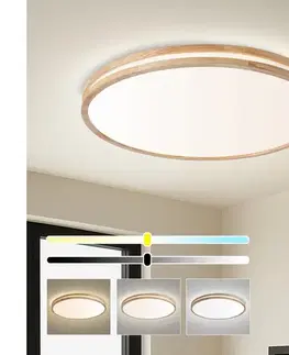 Svietidlá BRILAGI - LED stmievateľné svietidlo MOLINA LED/100W/230V 3000-6000K dub, priemer 80 cm + diaľkový ovládač BRI887
