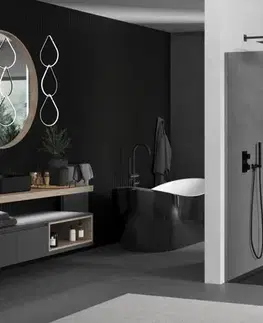 Sprchové dvere MEXEN/S - Kyoto Sprchová zástena WALK-IN 70 x 200, grafit 8 mm, grafit kartáčovaná 800-070-101-66-40
