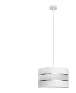 Svietidlá  Luster na lanku HELEN 1xE27/15W/230V pr. 35 cm biela W-KM 0803/1 WT+SL+MAT