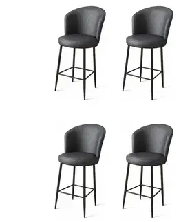 Barové stoličky Bar Stool Set (4 Pieces) Uras - Anthracite, Black