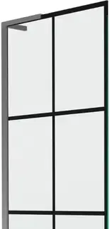 Sprchové dvere MEXEN/S - Next L vaňová zástena FIX 60 x 150, čierna vzor, grafit metal 895-060-000-03-77-95
