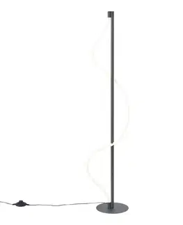Stojace lampy Moderná stojaca lampa čierna vrátane LED 3-stupňové stmievanie - Twirl