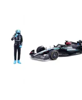 Autíčka a dopravné prostriedky BBurago Bburago Formula 1 Mercedes-AMG č. 44 Lewis Hamilton s figúrkou jazdca – mierka 1:24