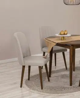 Jedálenské sety Jedálenský set s rozkladacím stolom a stoličkami (5 kusov) Vina 1005 - Walnut, Cream