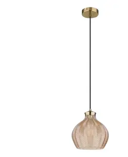Svietidlá Globo 15898H - Závesný luster na lanku JESSICA 1xE27/60W/230V pr. 22 cm zlatý 15898H