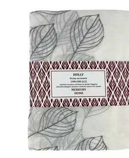 Záclony do obývačky Záclona na páske Holly polyester tmavo šedá 140x180 Merkury Home II/22