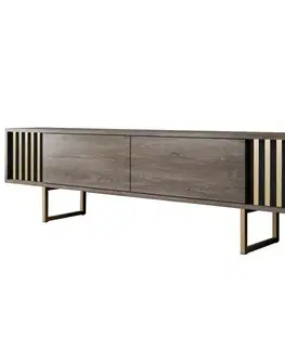 TV stolíky TV stolík Gold Line - Walnut, Black