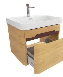 Kúpeľňový nábytok Kúpeľňová skrinka s umývadlom SAT Fusion 57,5x43x45 cm dub medový mat SATFUSION60DMMWBA SATFUSION60DMMWBA