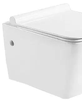 Záchody MEXEN - Cube Závesná WC misa vrátane sedátka s slow-slim, duroplast, biela 30924000