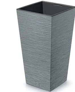 Kvetináče a truhlíky NABBI DFSH240 plastový kvetináč 24 cm sivý betón