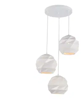 Svietidlá  PND-2424-3S-WH - Luster na lanku PALERMO 3xE27/40W/230V biela PND-2424-3S-WH