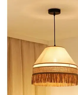 Svietidlá BRILAGI -Luster na lanku WINNETOU AVIGNION 1xE27/15W/230V pr. 35 cm hnedá/krémová 608763