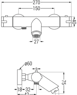 Sprchy a sprchové panely MEXEN/S - Tord sprchový stĺp vrátane vaňovej termostatickej batérie Kai, čierna 77300200-70