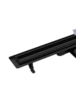 Sprchovacie kúty BESCO - Odtokový žľab VIRGO NERO DUO - Rozmer A - 80 cm ZLOL80VN