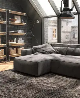 Rohové sedacie súpravy DELIFE Rohová pohovka Sirpio 230x155 cm mikrovlákno khaki-hnedá variabilné ležadlo