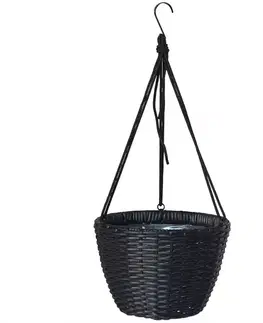 Záhrada Obal na kvetináč závesný ratan 5637 19x27x27 cm