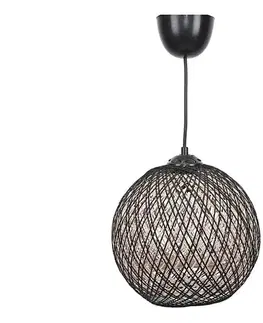 Svietidlá  Luster na lanku JUTE 1xE27/60W/230V čierna 390FLH1545