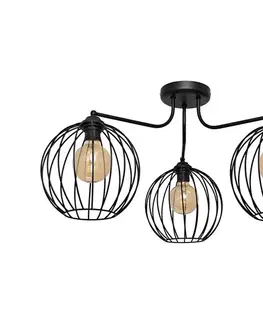 Svietidlá  Luster prisadený MERCURE 3xE27/15W/230V čierna P-1388/3 BK