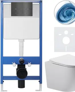 Záchody CERANO - Kompletný WC set Profi/Cesso - biela lesklá - WC tlačidlo Line. tmavo šedá - predstenová inštalácia - 49x36 CER-8050BD84365