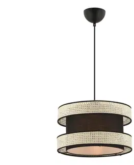 Svietidlá  Závesný luster na lanku HALO 1xE27/60W/230V čierna/krémová 390FLH2453