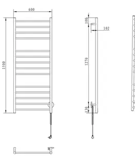Radiátory do kúpeľne SAPHO - REDONDO elektrický sušiak uterákov, guľatý, 600x1500 130 W, leštená nerez ER250V